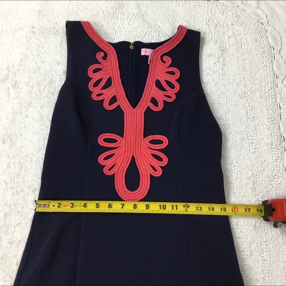 Lilly Pulitzer JANICE Shift Dress Navy / Coral Size M - Picture 6 of 11